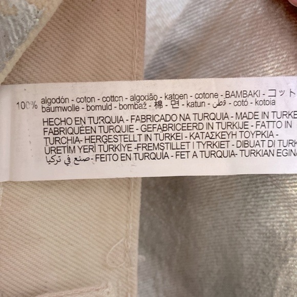 Zara Metallic Jeans NWOT Womens US 2 Silver The Boy Boy Fit Painted Blogger Fave - Picture 7 of 16